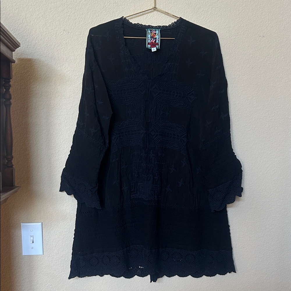 Johnny Was Black Long Sleeve Dress